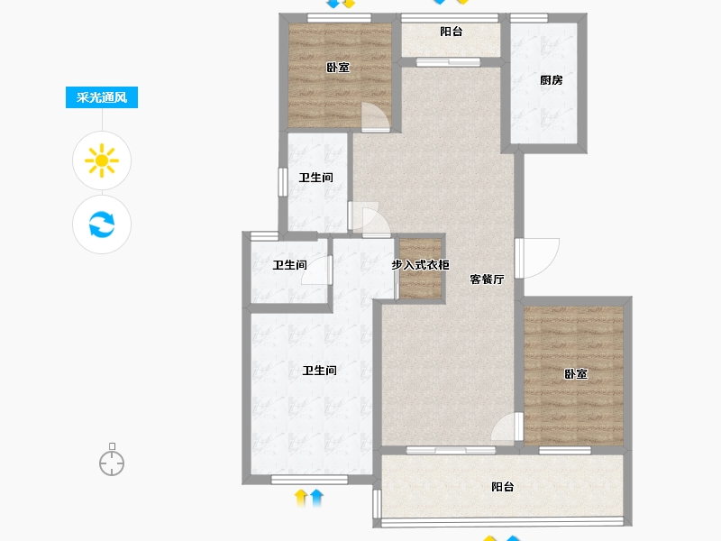 浙江省-绍兴市-大族阿里山庄-101.00-户型库-采光通风