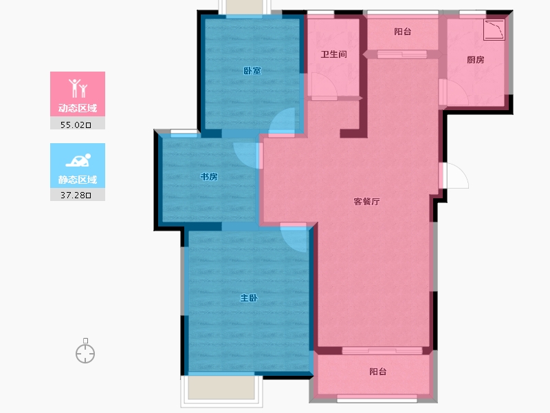 安徽省-六安市-君临龙府-81.33-户型库-动静分区