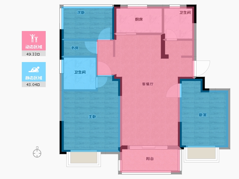 安徽省-合肥市-锦华雅居-82.00-户型库-动静分区