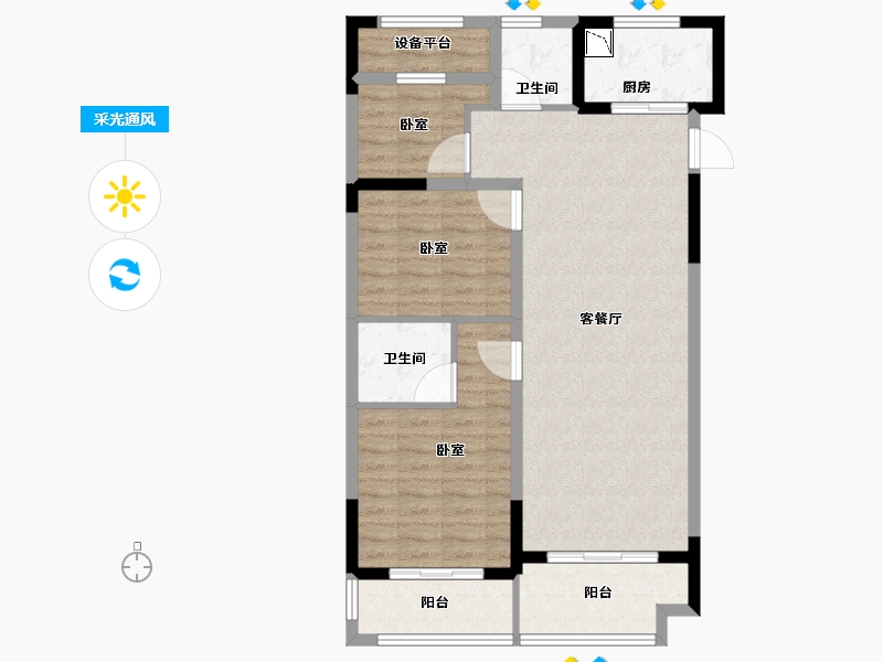 浙江省-湖州市-中建投悦湖名城-91.58-户型库-采光通风