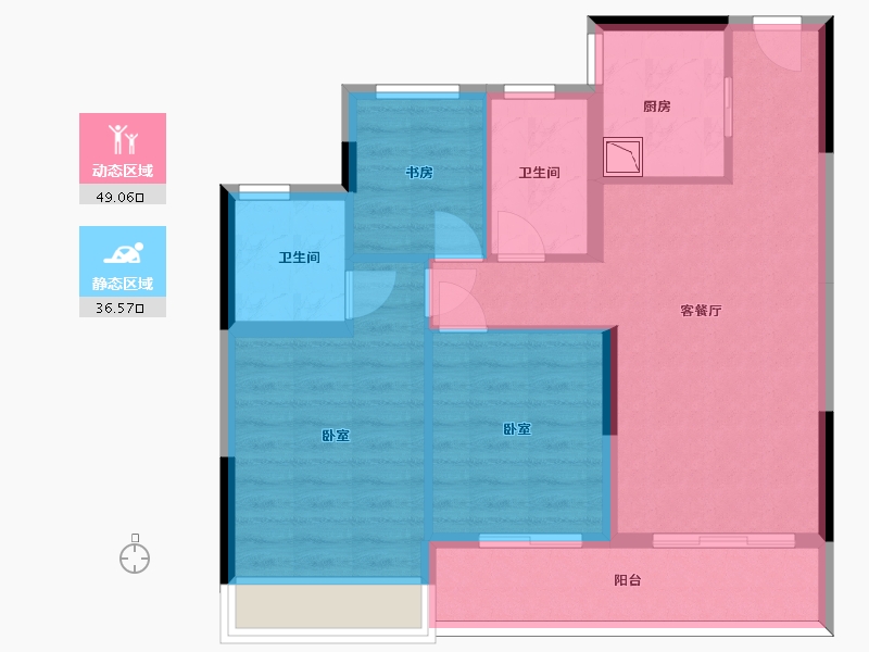 浙江省-杭州市-春和云境-76.25-户型库-动静分区