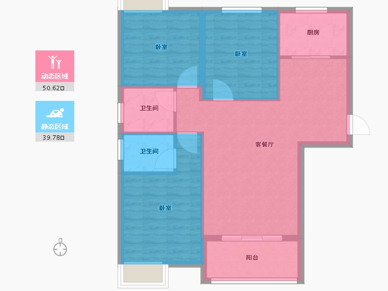 福建省-福州市-马尾正荣财富中心-82.00-户型库-动静分区