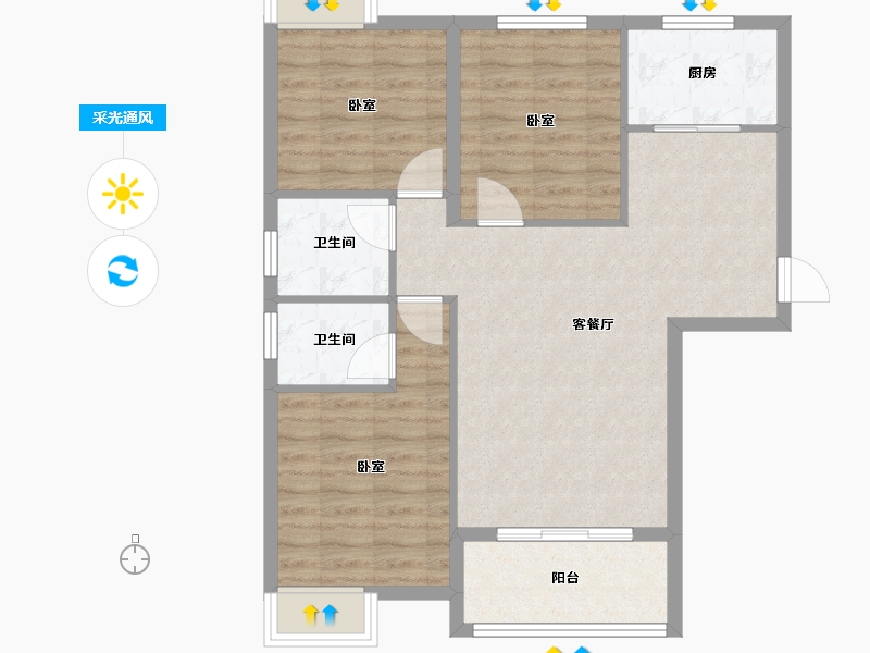 福建省-福州市-马尾正荣财富中心-82.00-户型库-采光通风