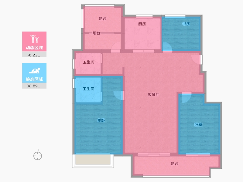 安徽省-六安市-合肥孔雀城-93.59-户型库-动静分区