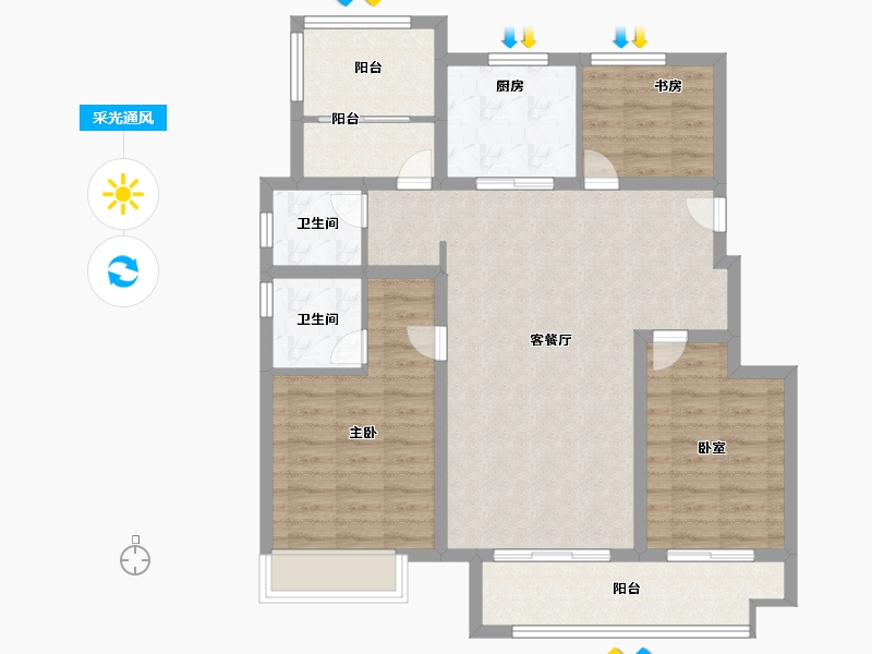 安徽省-六安市-合肥孔雀城-93.59-户型库-采光通风