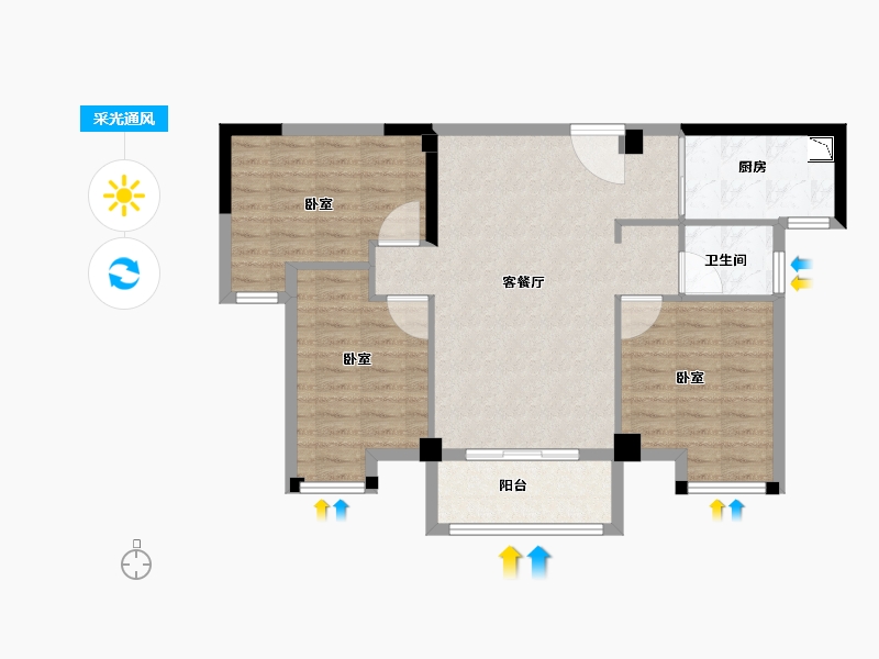 福建省-龙岩市-建发津湖印-82.00-户型库-采光通风