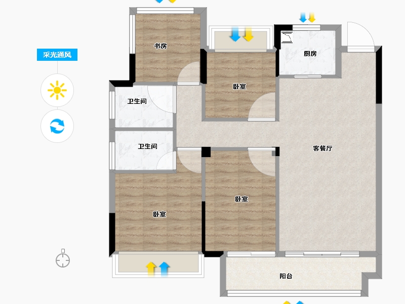 浙江省-丽水市-祥生白桥溪谷-96.01-户型库-采光通风