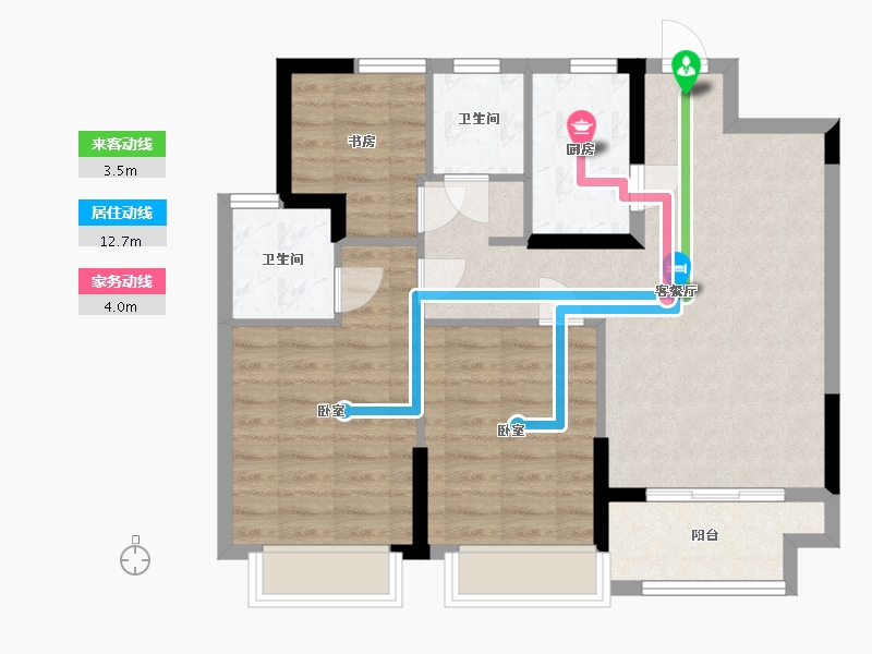 浙江省-宁波市-新东城阳光-77.86-户型库-动静线