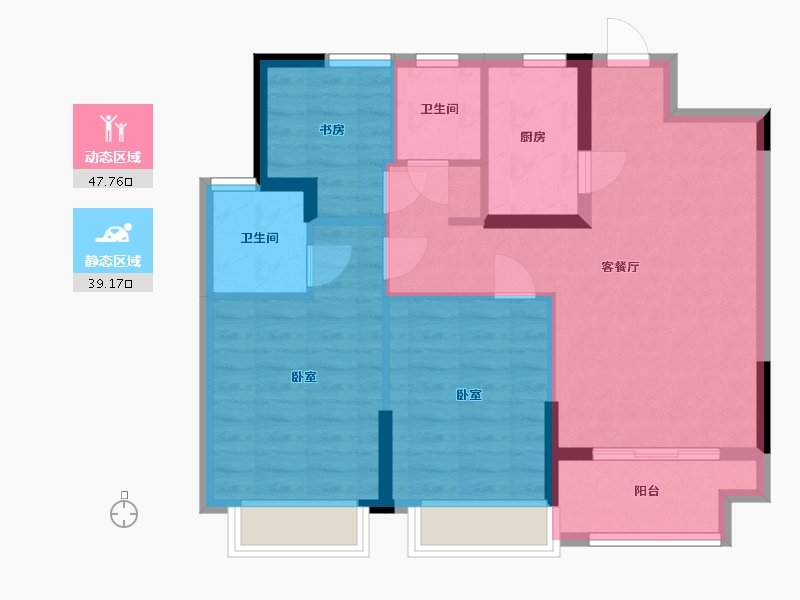 浙江省-宁波市-新东城阳光-77.86-户型库-动静分区