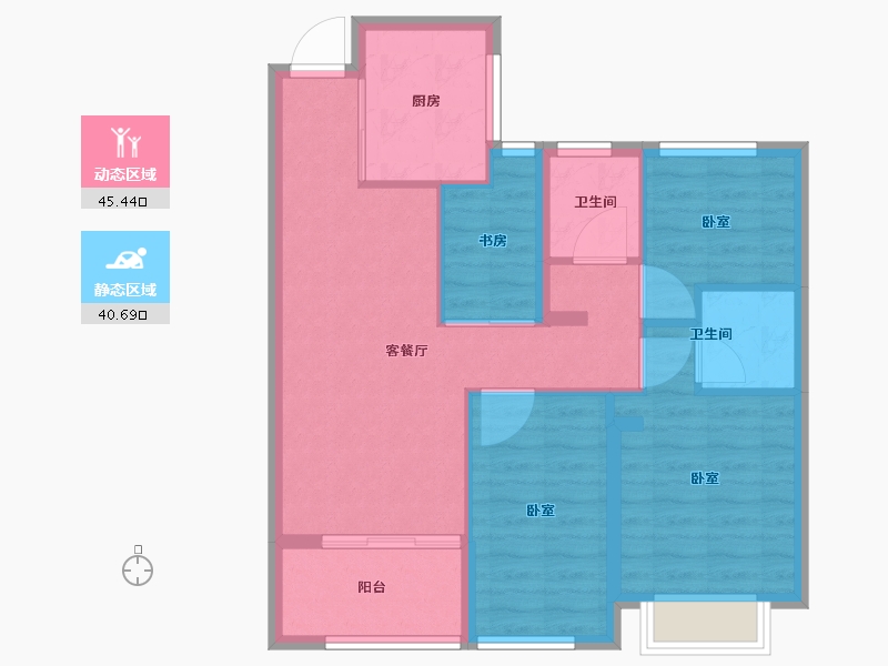 福建省-福州市-香开连天-77.01-户型库-动静分区