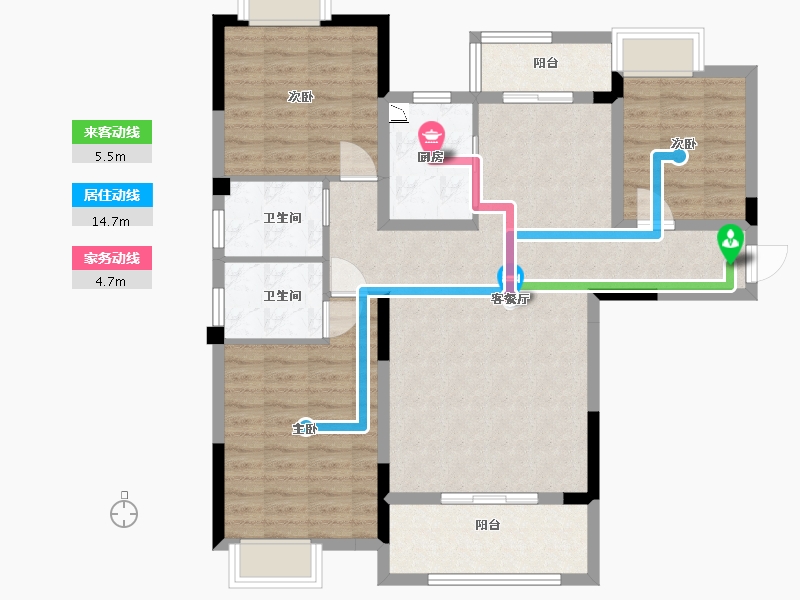 江西省-九江市-鼎盛凤凰城-100.80-户型库-动静线