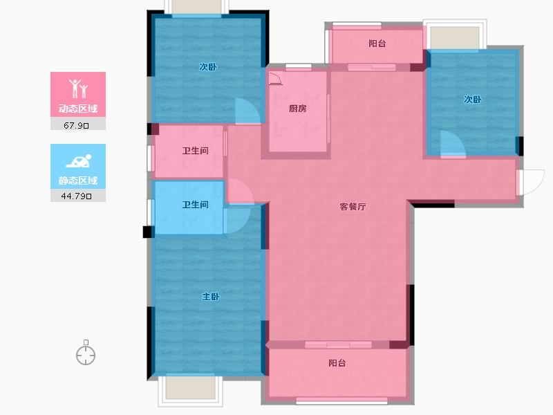 江西省-九江市-鼎盛凤凰城-100.80-户型库-动静分区