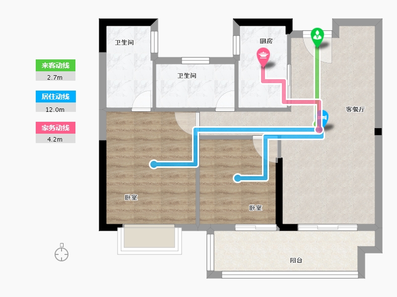 福建省-泉州市-财富新城-70.00-户型库-动静线