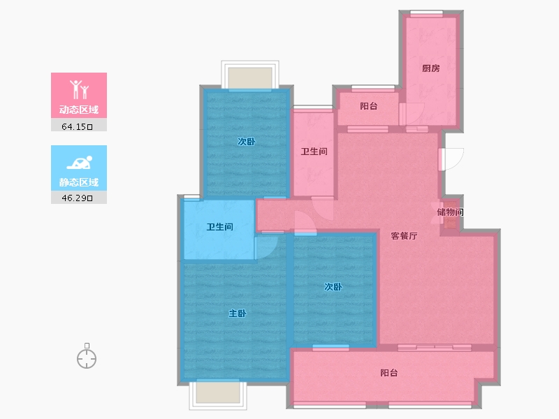 江西省-九江市-富润城-98.00-户型库-动静分区