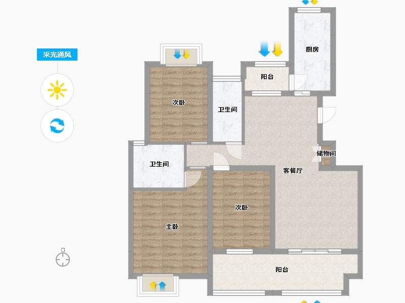 江西省-九江市-富润城-98.00-户型库-采光通风