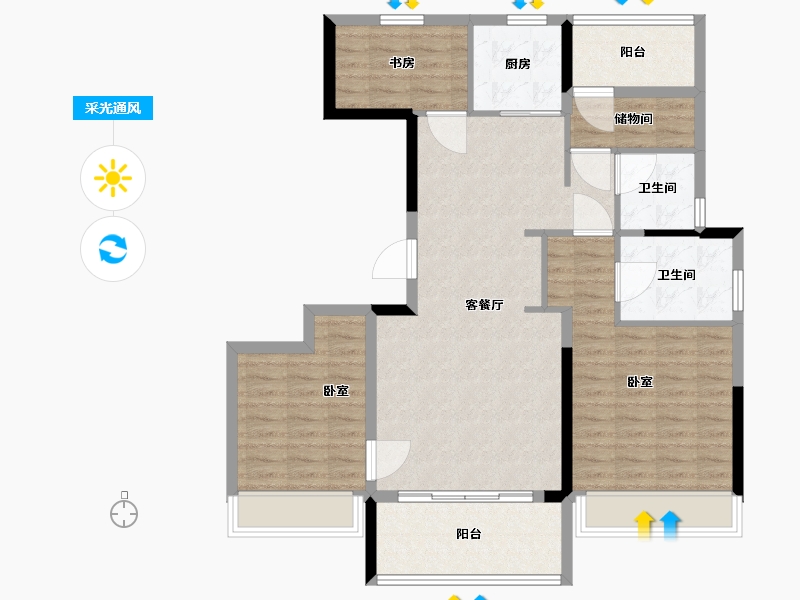 浙江省-温州市-都会传奇-102.01-户型库-采光通风