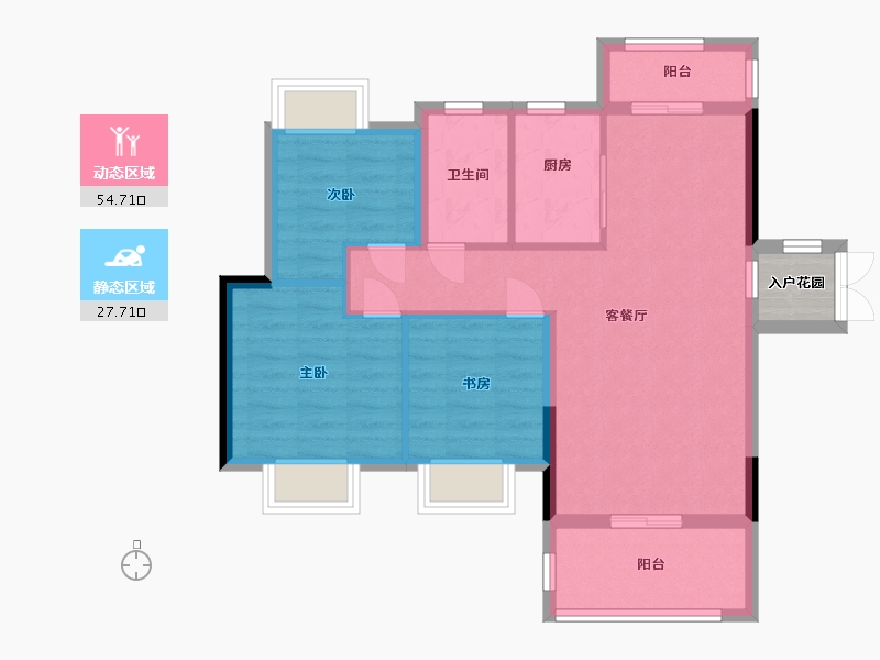 江西省-南昌市-华达金沙逸城-76.00-户型库-动静分区