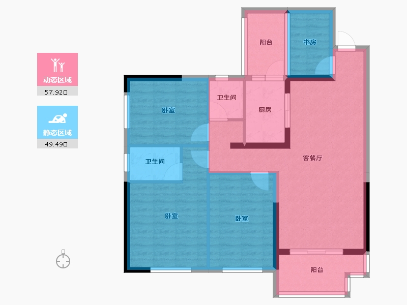 广西壮族自治区-玉林市-远辰世客城-96.11-户型库-动静分区