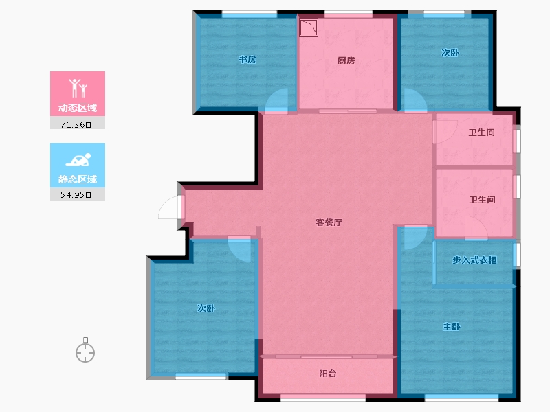 甘肃省-兰州市-中海华庭-114.17-户型库-动静分区