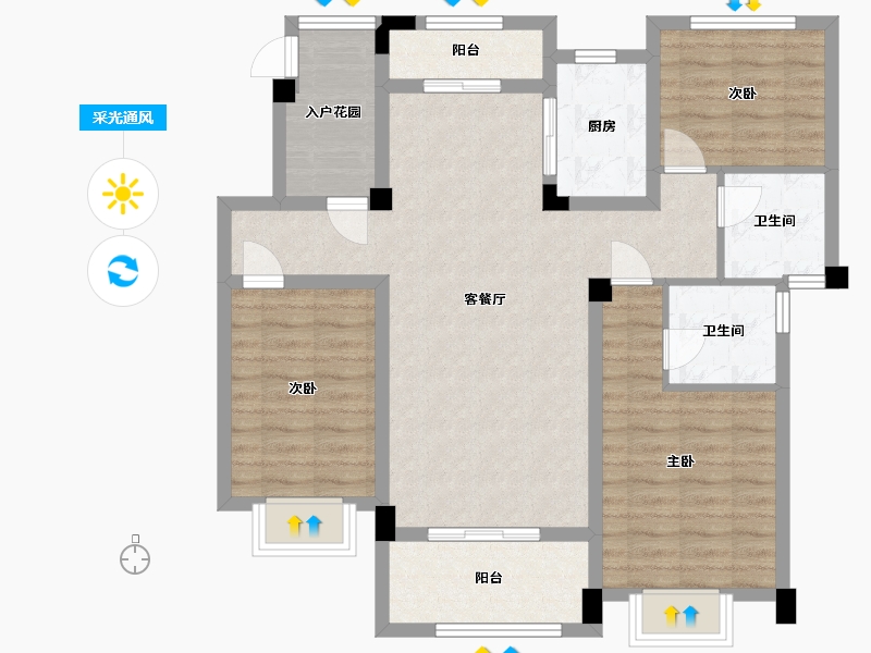 江西省-九江市-御景东方-95.20-户型库-采光通风