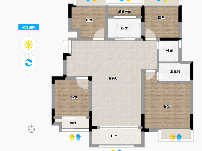 安徽省-合肥市-合肥奥园城市天地-102.00-户型库-采光通风