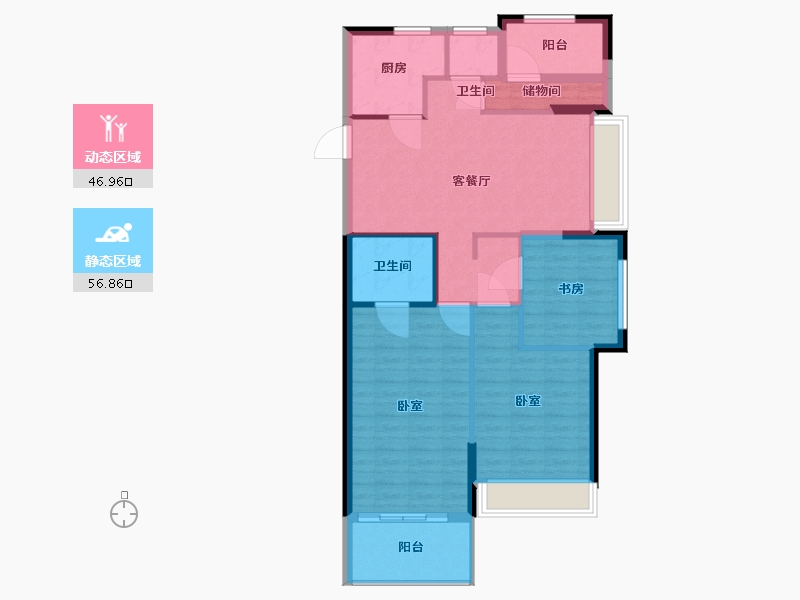 浙江省-温州市-都会传奇-94.00-户型库-动静分区