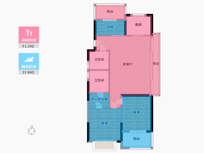 浙江省-宁波市-祥生光明金麟府-75.99-户型库-动静分区