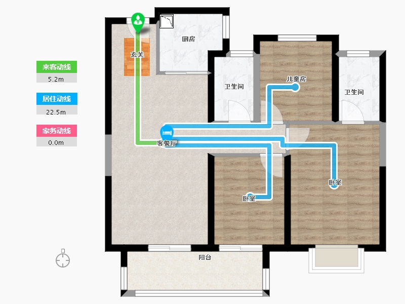 浙江省-宁波市-云都会府-88.00-户型库-动静线