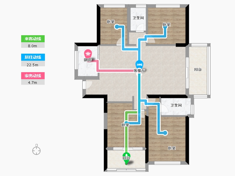 福建省-福州市-碧桂园十里江湾-86.99-户型库-动静线