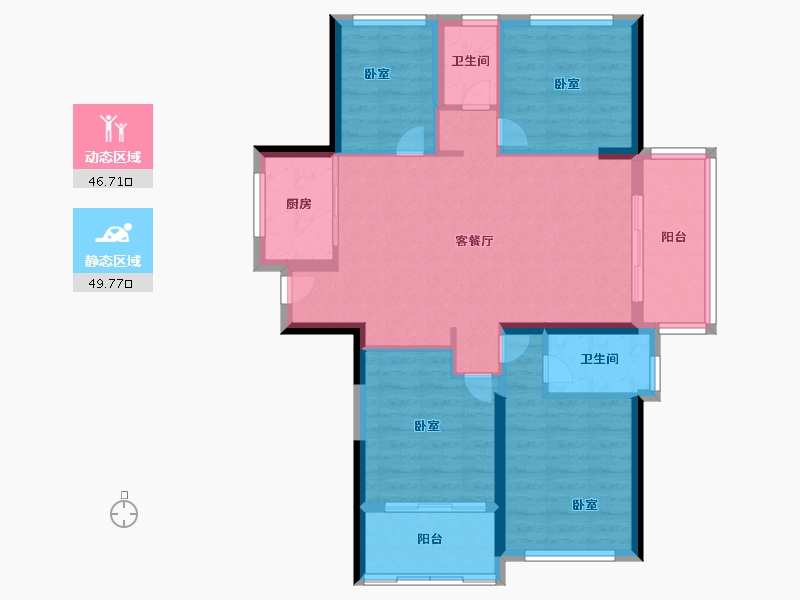 福建省-福州市-碧桂园十里江湾-86.99-户型库-动静分区