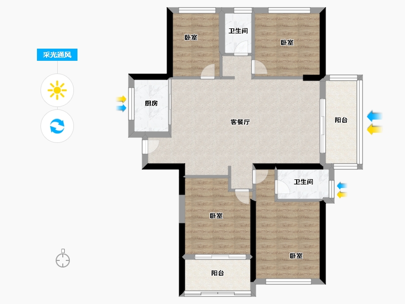 福建省-福州市-碧桂园十里江湾-86.99-户型库-采光通风