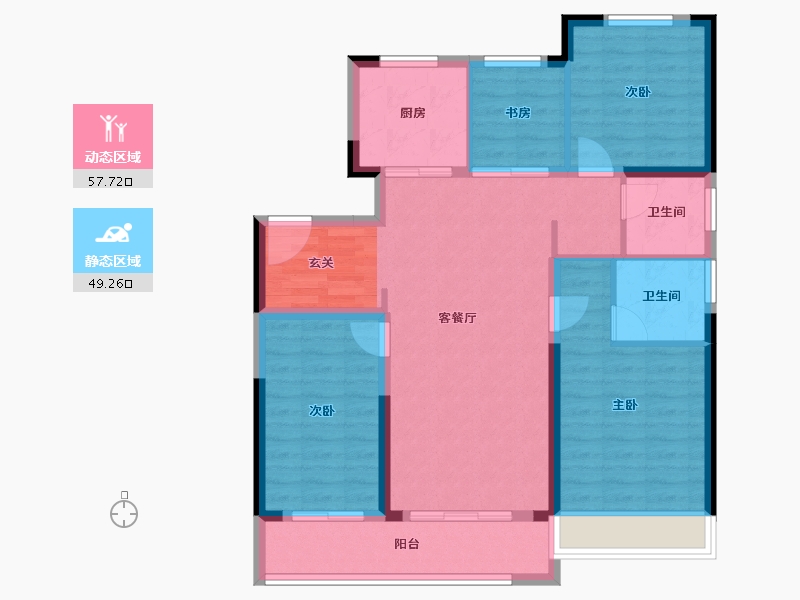 浙江省-台州市-万科心海上城-96.13-户型库-动静分区