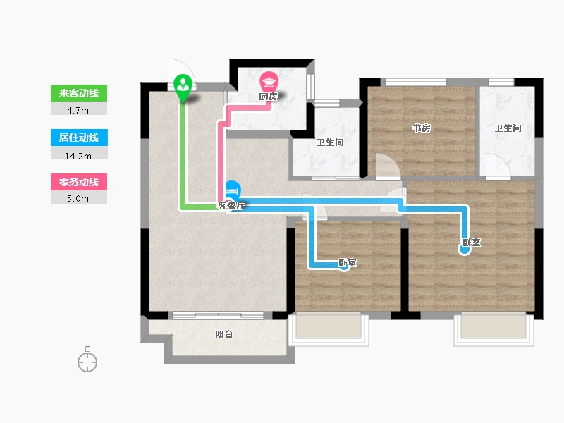 浙江省-湖州市-海伦堡星悦-85.00-户型库-动静线