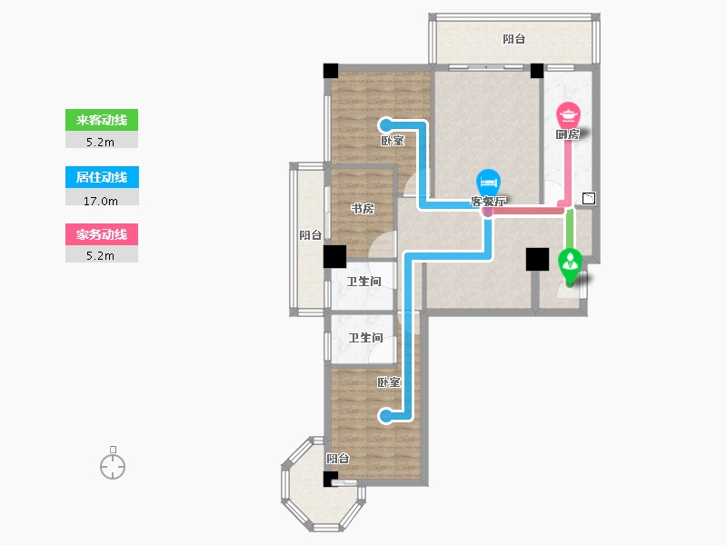 福建省-莆田市-皇冠花园-104.01-户型库-动静线