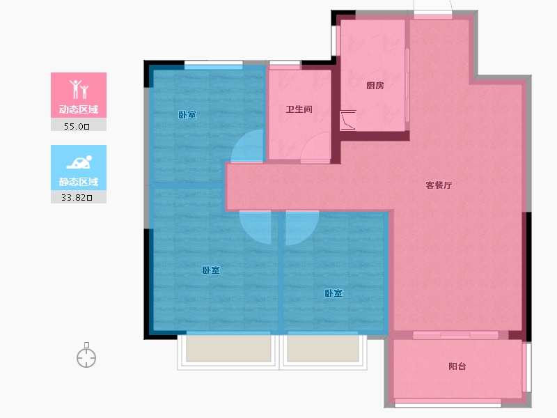 安徽省-合肥市-庐江美的城-80.01-户型库-动静分区