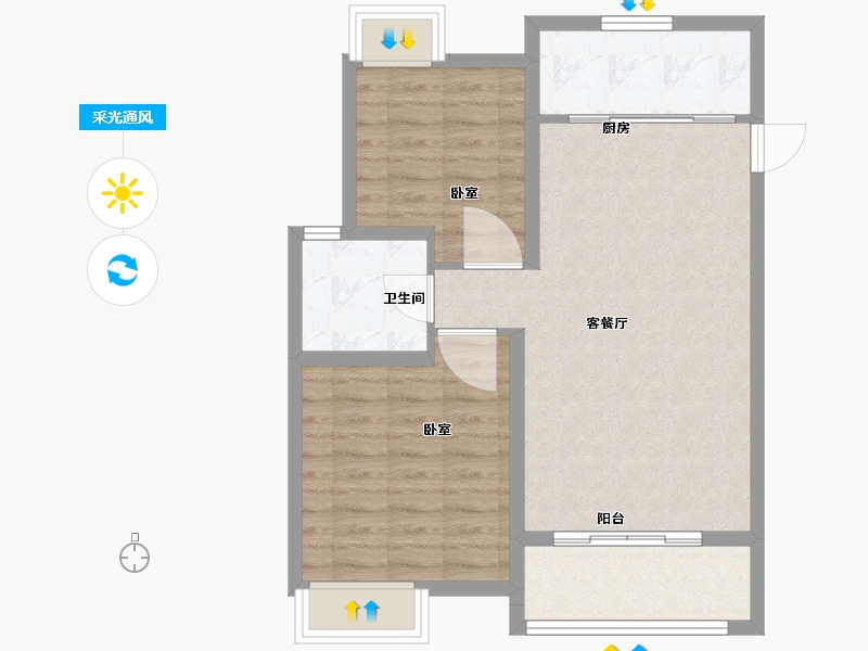 安徽省-芜湖市-东湖望族-69.74-户型库-采光通风