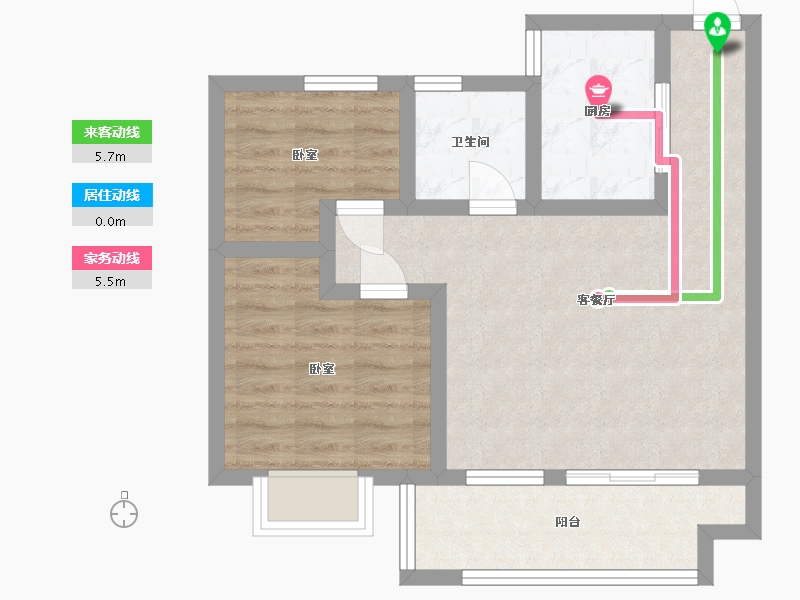 浙江省-宁波市-海湾新城-60.00-户型库-动静线