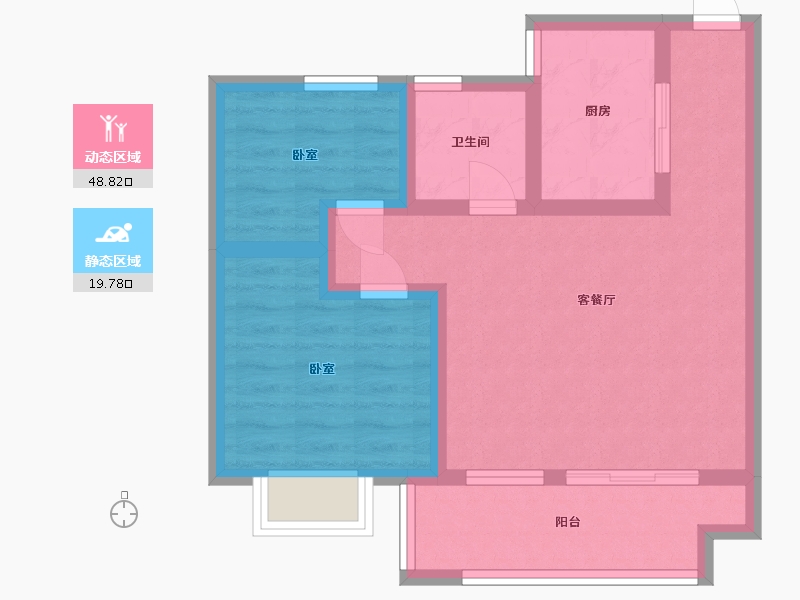 浙江省-宁波市-海湾新城-60.00-户型库-动静分区