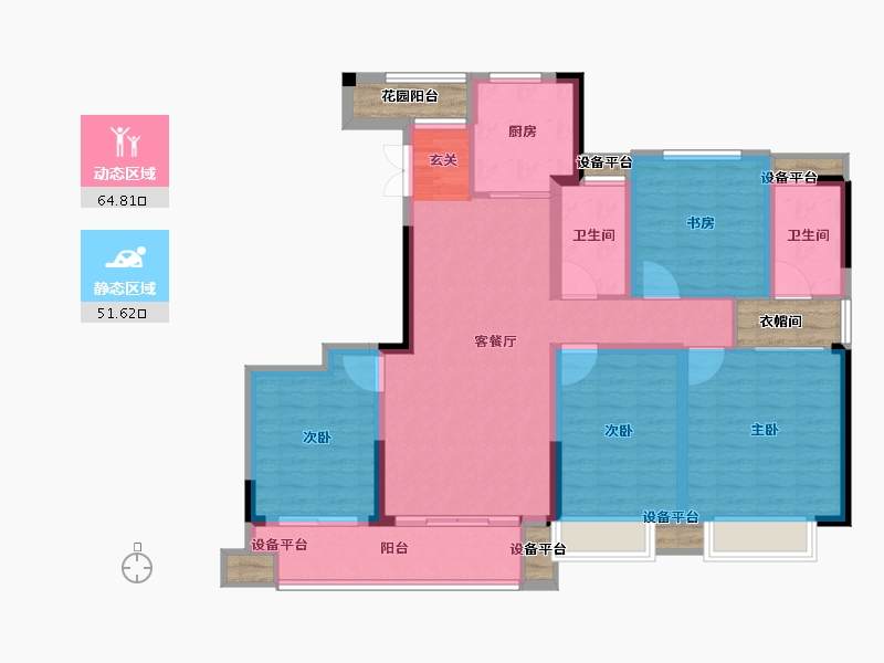 浙江省-台州市-岭商国际广场-113.00-户型库-动静分区