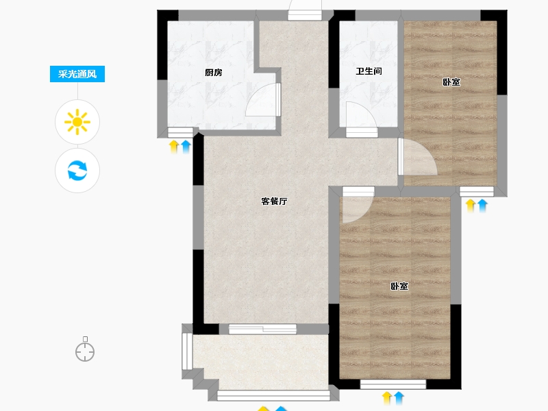 浙江省-绍兴市-鹅境雅园-54.00-户型库-采光通风