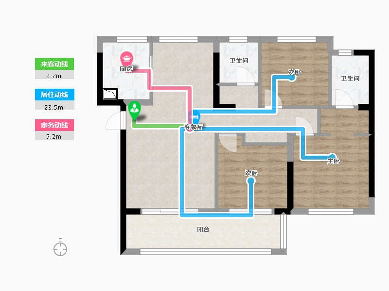 福建省-福州市-世茂永泰温泉小镇-84.34-户型库-动静线