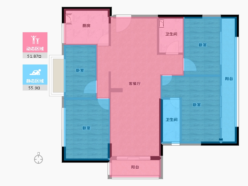 福建省-泉州市-安溪盛世金元-97.00-户型库-动静分区