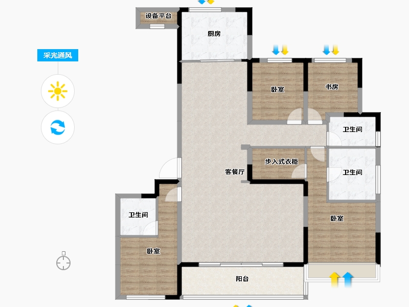 浙江省-金华市-义乌壹号院-149.77-户型库-采光通风