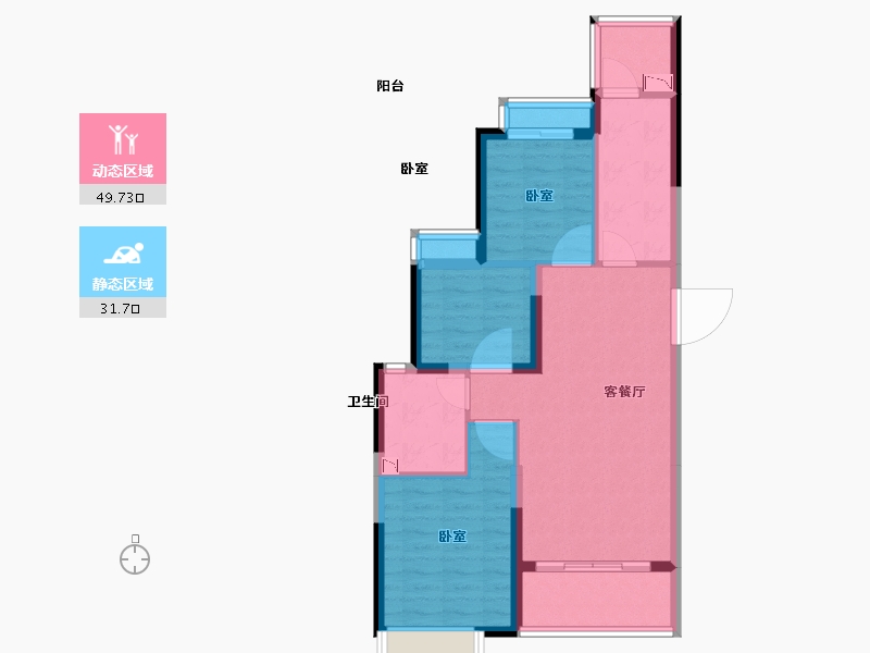 安徽省-芜湖市-芜湖恒大御府-72.00-户型库-动静分区