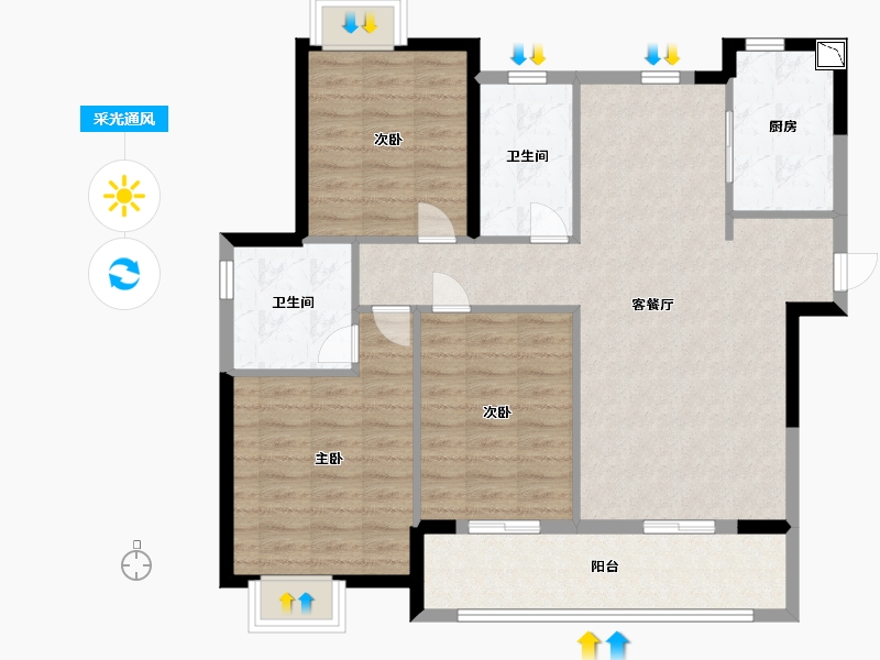 江西省-南昌市-富力银禧悦城-98.00-户型库-采光通风