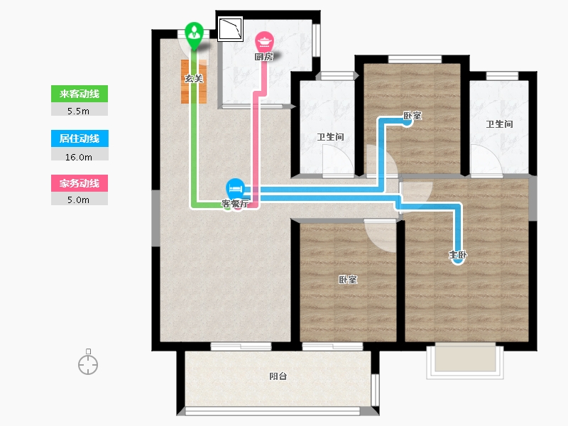 浙江省-宁波市-云都会府-95.01-户型库-动静线