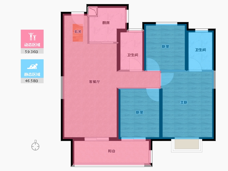 浙江省-宁波市-云都会府-95.01-户型库-动静分区