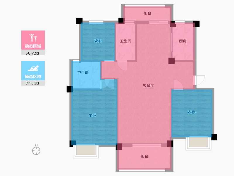 江西省-九江市-阳光锦绣学府-87.00-户型库-动静分区