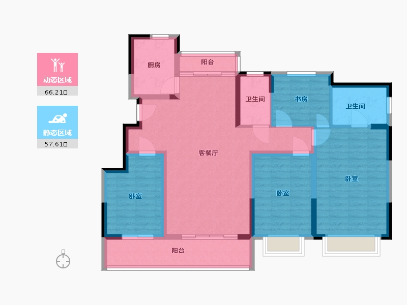 浙江省-宁波市-祥生光明金麟府-111.00-户型库-动静分区