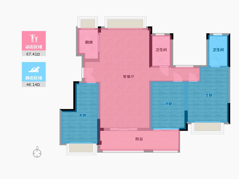 福建省-福州市-长乐世茂璀璨天城-102.01-户型库-动静分区